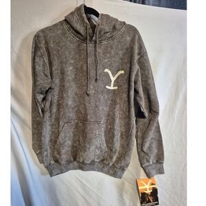 Yellowstone Dutton Ranch Hoodie Mens Pullover Washed Graphic Brown